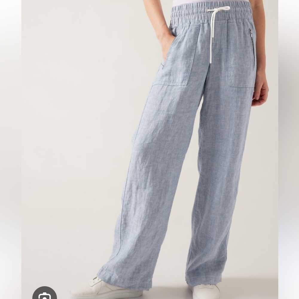 Athleta Cabo Linen Wide leg sz 10 - Picture 3 of 14